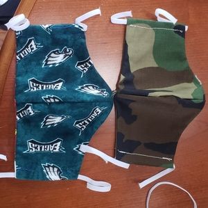 Philadelphia Eagles and camo face masks adult size